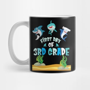 First Day Of 3rd Grade Sharks Students Happy Back To School First Day Of School Mug